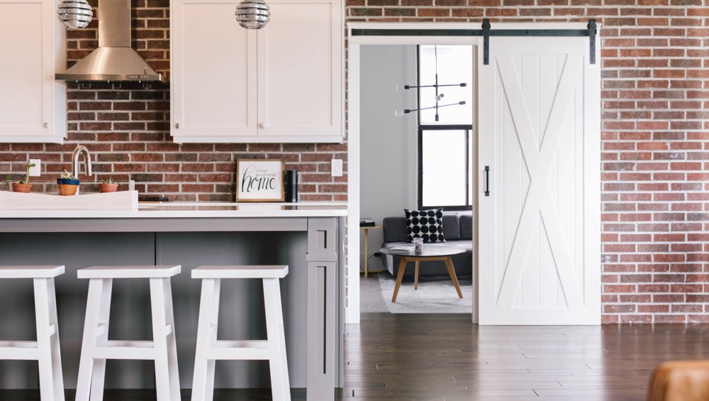 Tampa exposed brick barn door